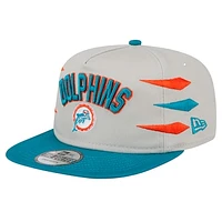 Men's New Era Stone/Aqua Miami Dolphins Athletic Golfer Snapback Hat