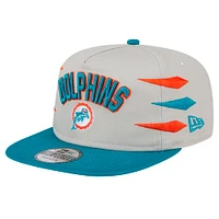 Men's New Era Stone/Aqua Miami Dolphins Athletic Golfer Snapback Hat