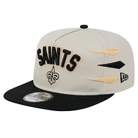 Men's New Era Stone/Black New Orleans Saints Athletic Golfer Snapback Hat