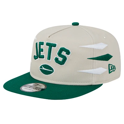 Men's New Era Stone/Green New York Jets Athletic Golfer Snapback Hat