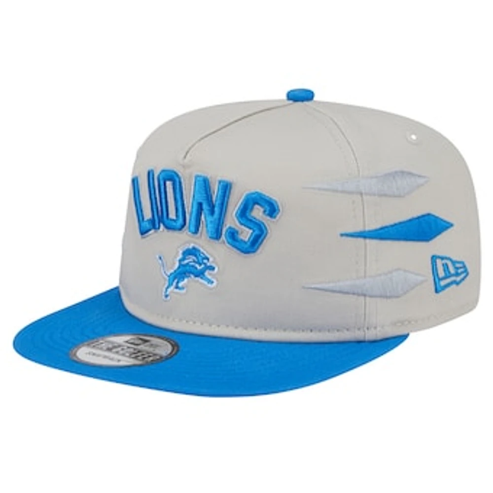 Men's New Era Stone/Blue Detroit Lions Athletic Golfer Snapback Hat