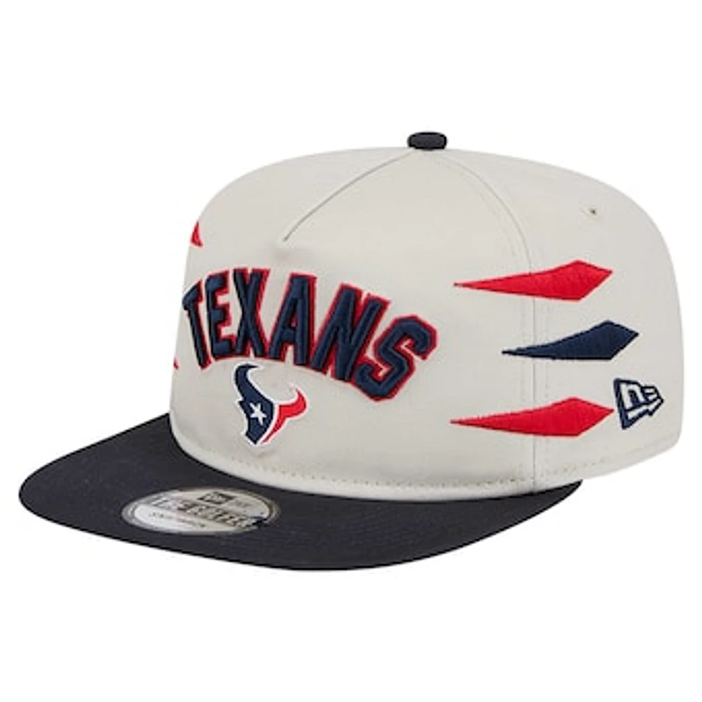 Men's New Era Stone/Navy Houston Texans Athletic Golfer Snapback Hat