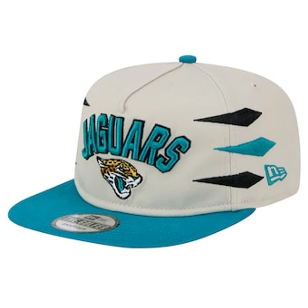 Men's New Era Stone/Teal Jacksonville Jaguars Athletic Golfer Snapback Hat