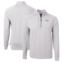 Men's Cutter & Buck  Heather Gray Ivy League Adapt Eco Knit Heathered Recycled Quarter-Zip Pullover Top