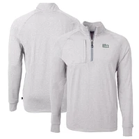Men's Cutter & Buck  Heather Gray Ivy League Adapt Eco Knit Heathered Recycled Quarter-Zip Pullover Top