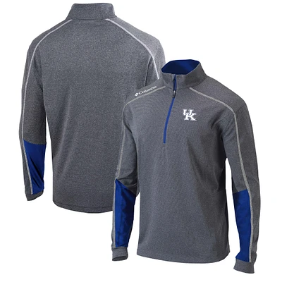 Men's Columbia  Gray/Royal Kentucky Wildcats Omni-Wick Shotgun 2.0 Quarter-Zip Pullover Top