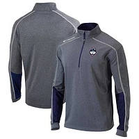 Men's Columbia  Gray/Navy UConn Huskies Omni-Wick Shotgun 2.0 Quarter-Zip Pullover Top