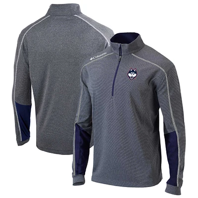 Men's Columbia  Gray/Navy UConn Huskies Omni-Wick Shotgun 2.0 Quarter-Zip Pullover Top