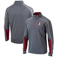 Men's Columbia  Gray/Garnet Florida State Seminoles Omni-Wick Shotgun 2.0 Quarter-Zip Pullover Top