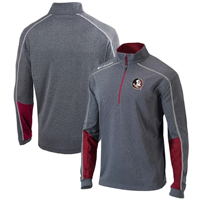 Men's Columbia  Gray/Garnet Florida State Seminoles Omni-Wick Shotgun 2.0 Quarter-Zip Pullover Top