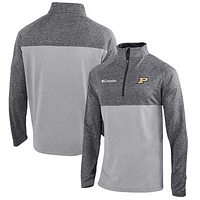 Men's Columbia  Gray/Light Gray Purdue Boilermakers Omni-Wick Rockin' It Quarter-Zip Pullover Top