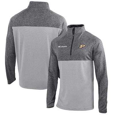 Men's Columbia  Gray/Light Gray Purdue Boilermakers Omni-Wick Rockin' It Quarter-Zip Pullover Top