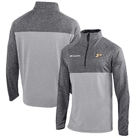 Men's Columbia  Gray/Light Gray Purdue Boilermakers Omni-Wick Rockin' It Quarter-Zip Pullover Top
