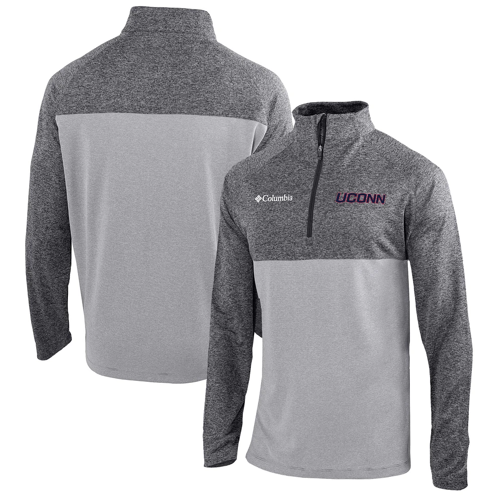 Men's Columbia Gray/Light Gray UConn Huskies Omni-Wick Rockin' It Quarter-Zip Pullover Top