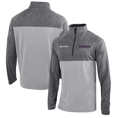Men's Columbia  Gray/Light Gray UConn Huskies Omni-Wick Rockin' It Quarter-Zip Pullover Top