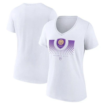Women's White Orlando City SC Retreat V-Neck T-Shirt