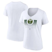Women's White Portland Timbers Retreat V-Neck T-Shirt