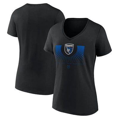 Women's Black San Jose Earthquakes Retreat V-Neck T-Shirt