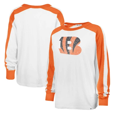 Women's '47 White Cincinnati Bengals Premier Caribou Long Sleeve T-Shirt