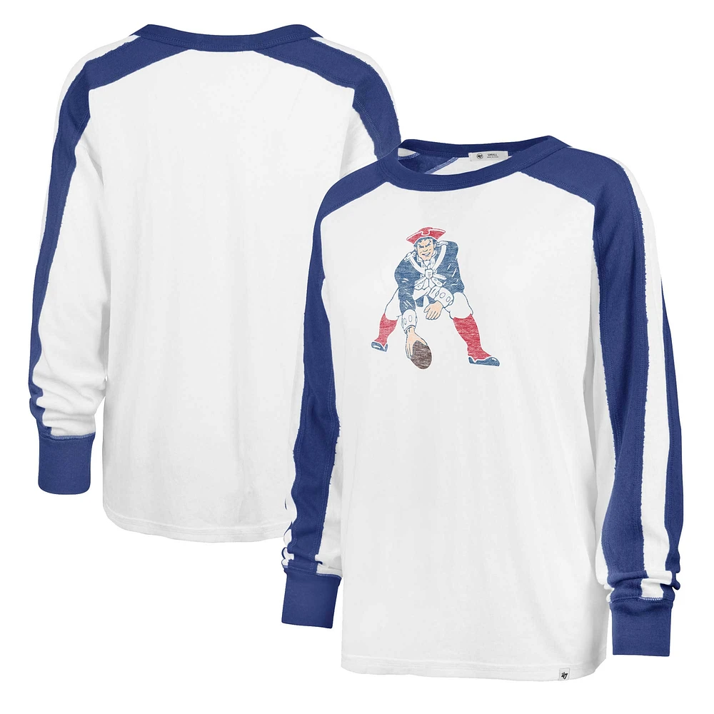 Women's '47 White New England Patriots Premier Caribou Long Sleeve T-Shirt