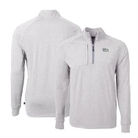 Men's Cutter & Buck Heather Ivy League Adapt Eco Knit Big Tall Quarter-Zip Pullover Top
