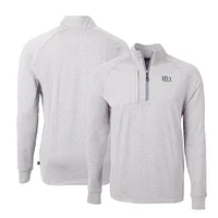 Men's Cutter & Buck Heather Ivy League Adapt Eco Knit Big Tall Quarter-Zip Pullover Top