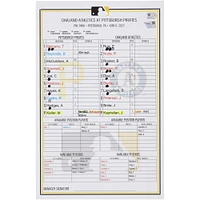 Pittsburgh Pirates Game-Used Lineup Card vs. Oakland Athletics on June 6, 2023