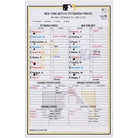 Pittsburgh Pirates Game-Used Lineup Card vs. New York Mets on June 6, 2023