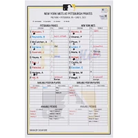 Pittsburgh Pirates Game-Used Lineup Card vs. New York Mets on June 6, 2023