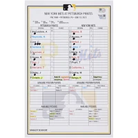 Pittsburgh Pirates Game-Used Lineup Card vs. New York Mets on June 10, 2023