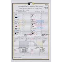 Pittsburgh Pirates Game-Used Lineup Card vs. Philadelphia Phillies on September 27, 2023