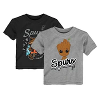 Toddler Heather Gray San Antonio Spurs Two-Piece Guardians Of The Galaxy T-Shirt Set