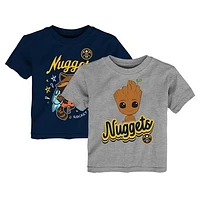 Toddler Heather Gray Denver Nuggets Two-Piece Guardians Of The Galaxy T-Shirt Set