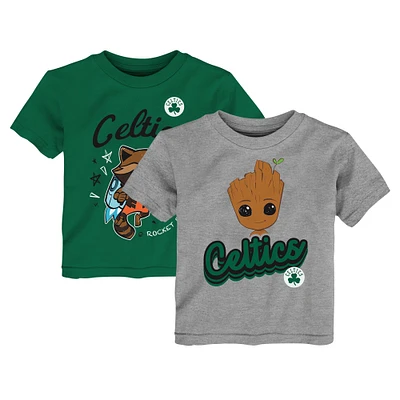 Toddler Heather Gray Boston Celtics Guardians Of The Galaxy T-Shirt Two-Set