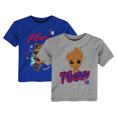 Toddler Heather Gray Philadelphia 76ers Two-Piece Guardians Of The Galaxy T-Shirt Set