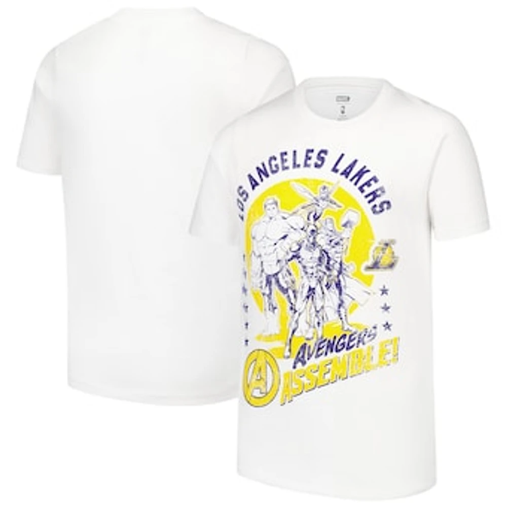 Youth White Los Angeles Lakers NBA x Marvel Avengers Squad T-Shirt