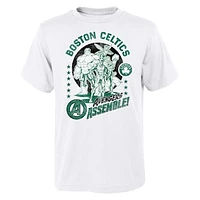 Youth White Boston Celtics NBA x Marvel Avengers Squad T-Shirt