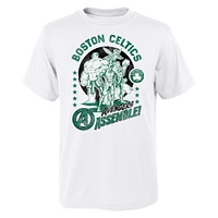 Youth White Boston Celtics NBA x Marvel Avengers Squad T-Shirt