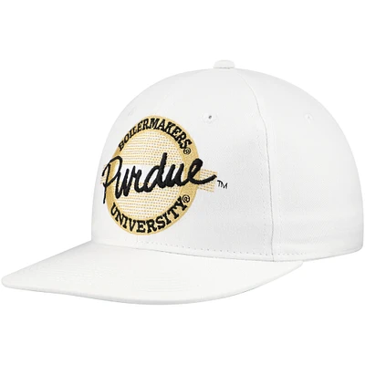 Unisex The Game White Purdue Boilermakers Retro Circle ‘80s Throwback Snapback Hat