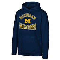 Youth  Navy Michigan Wolverines Hometown Classic Fleece Pullover Hoodie