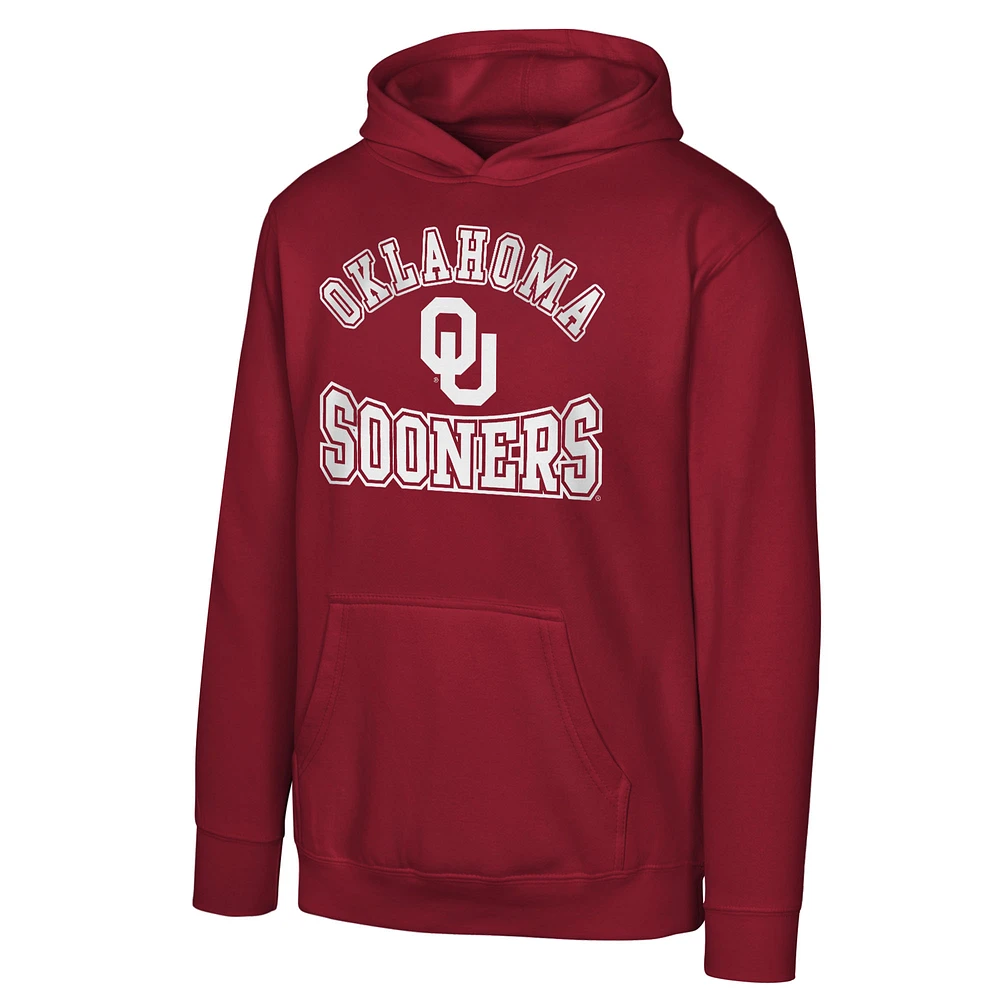 Youth  Crimson Oklahoma Sooners Hometown Classic Fleece Pullover Hoodie