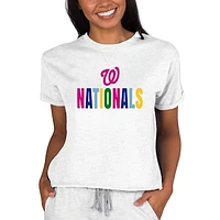 Women's Concepts Sport  Oatmeal Washington Nationals Mainstream Terry Sweatshirt