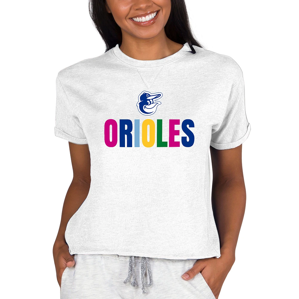 Women's Concepts Sport Oatmeal Baltimore Orioles Mainstream Terry Sweatshirt