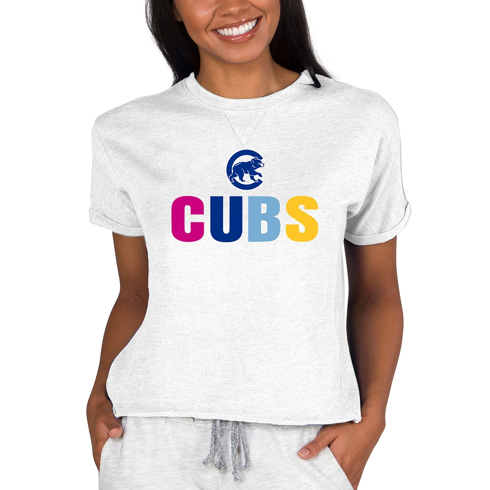 Women's Concepts Sport Oatmeal Chicago Cubs Mainstream Terry Sweatshirt