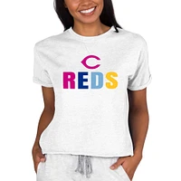 Women's Concepts Sport  Oatmeal Cincinnati Reds Mainstream Terry Sweatshirt