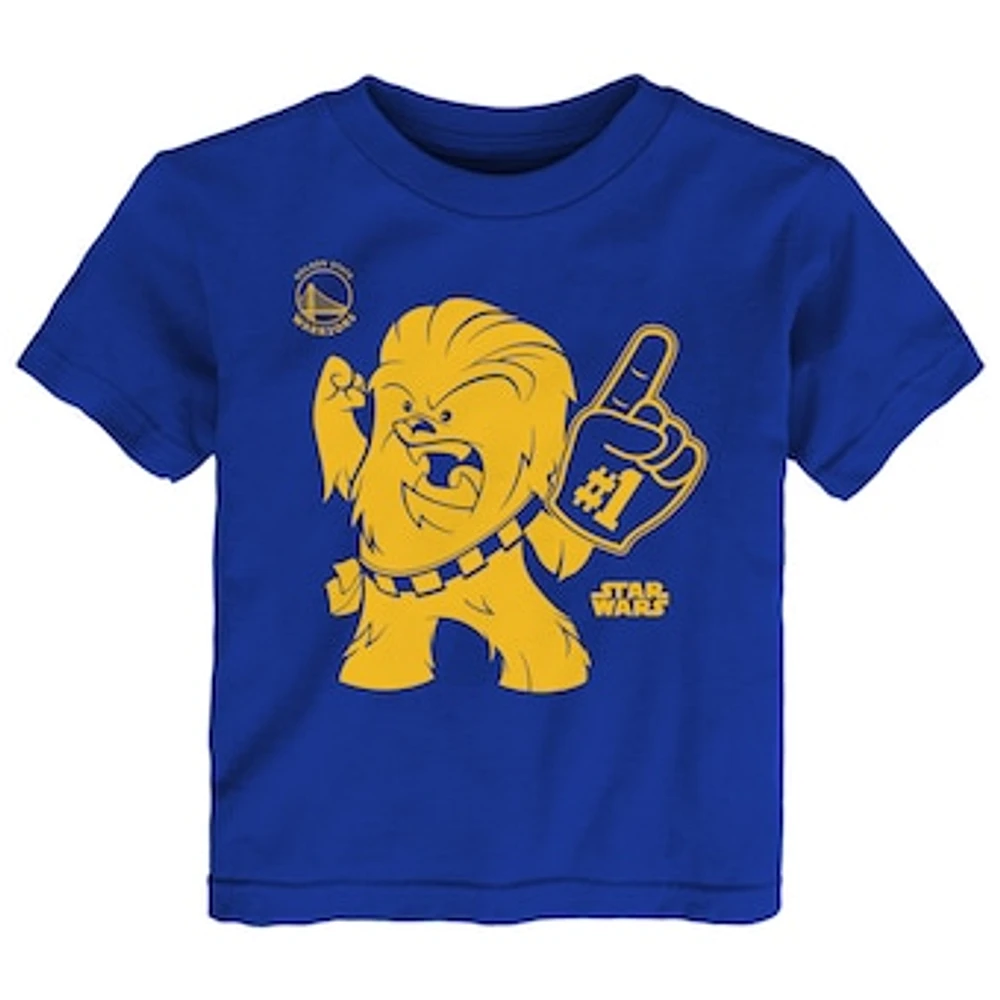 Toddler Royal Golden State Warriors Star Wars Chewie #1 Fan T-Shirt