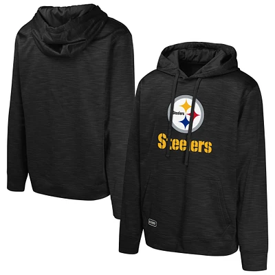 Men's Black Pittsburgh Steelers Streak Fleece Pullover Hoodie