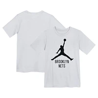 Preschool Jordan Brand White Brooklyn Nets Essential Jumpman T-Shirt