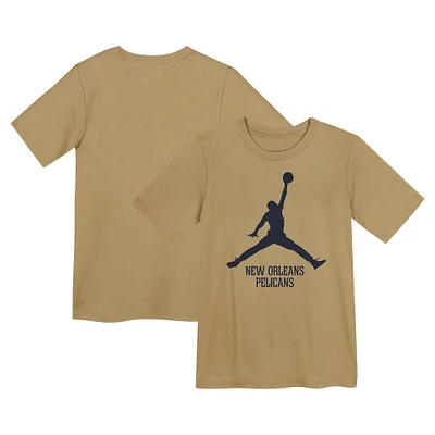 Preschool Jordan Brand Gold New Orleans Pelicans Essential Jumpman T-Shirt