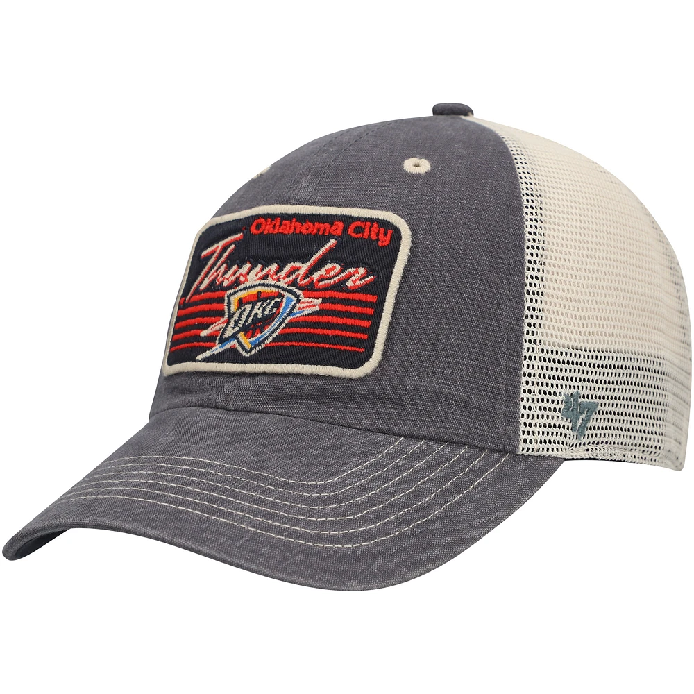 Men's '47 Gray/Cream Oklahoma City Thunder Five Point Clean Up Adjustable Hat